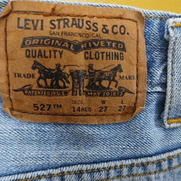 Levi's 527 Red Tab Light Wash Low Rise Boot Cut Jeans Sz 14 Reg 27 x 27 Teen - Picture 6 of 8